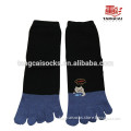 YS-37 Dark Color Ankle Cotton Adult Five Toe Socks/Happy Cat Ankle Women Five Finger Socks
